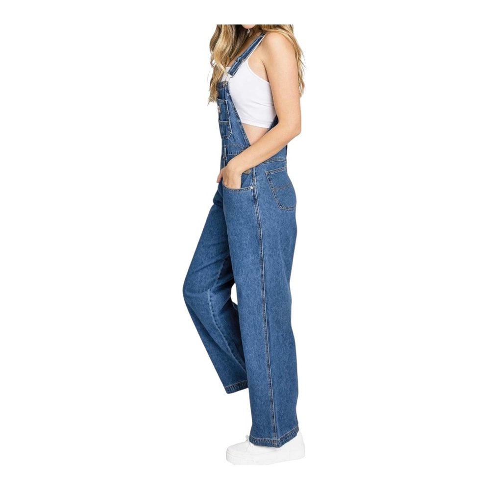 NEW- Blue Denim Overalls with Adjustable Straps Women’s size XL - Picture 9 of 10
